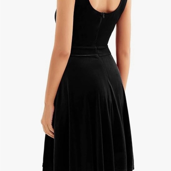 GRACE KARIN Women Sleeveless Lace Patchwork Deep V-Neck A Line Flared Dress - Picture 6 of 16